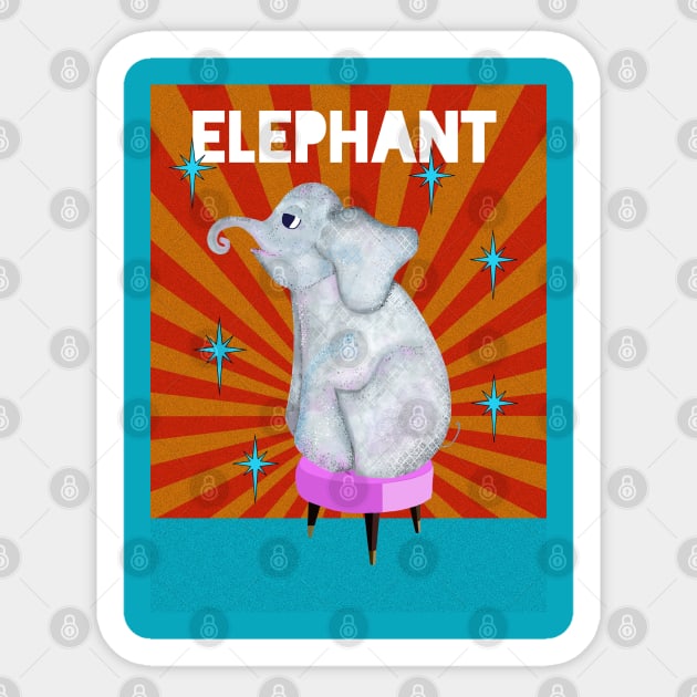 Elephant Sticker by Lynndarakos